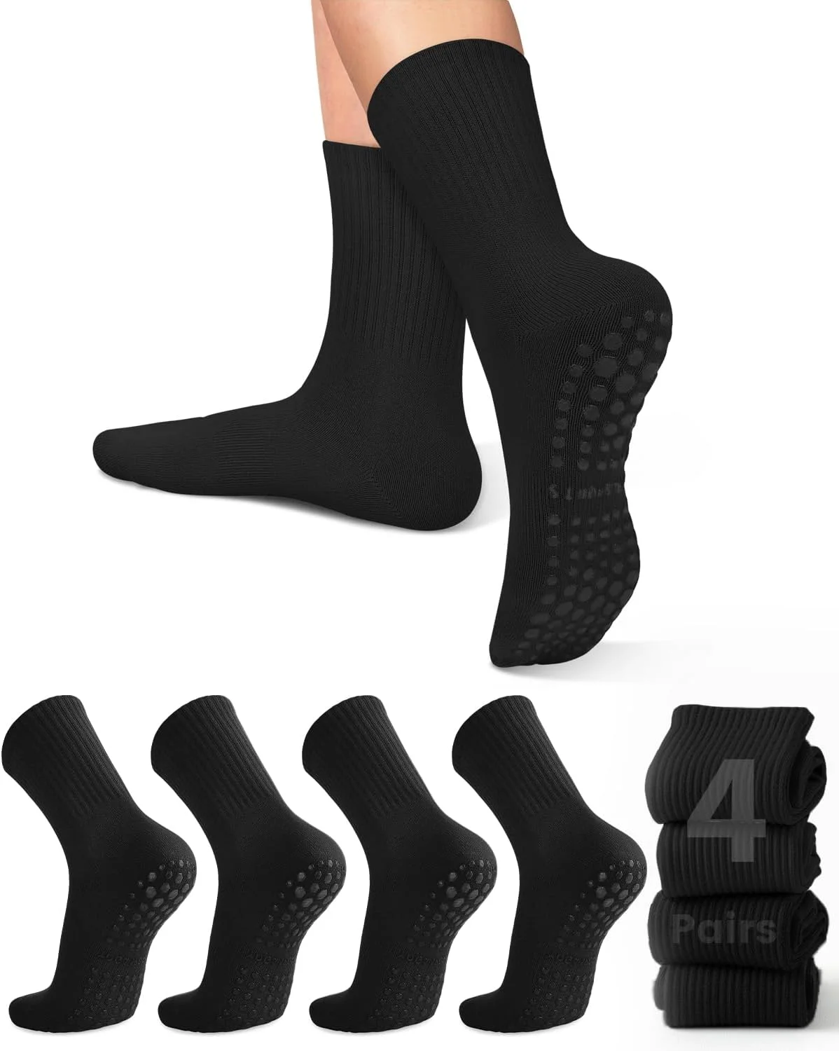4 pairs of women's yoga socks, - Pilates & Yoga Vida 评论和价格