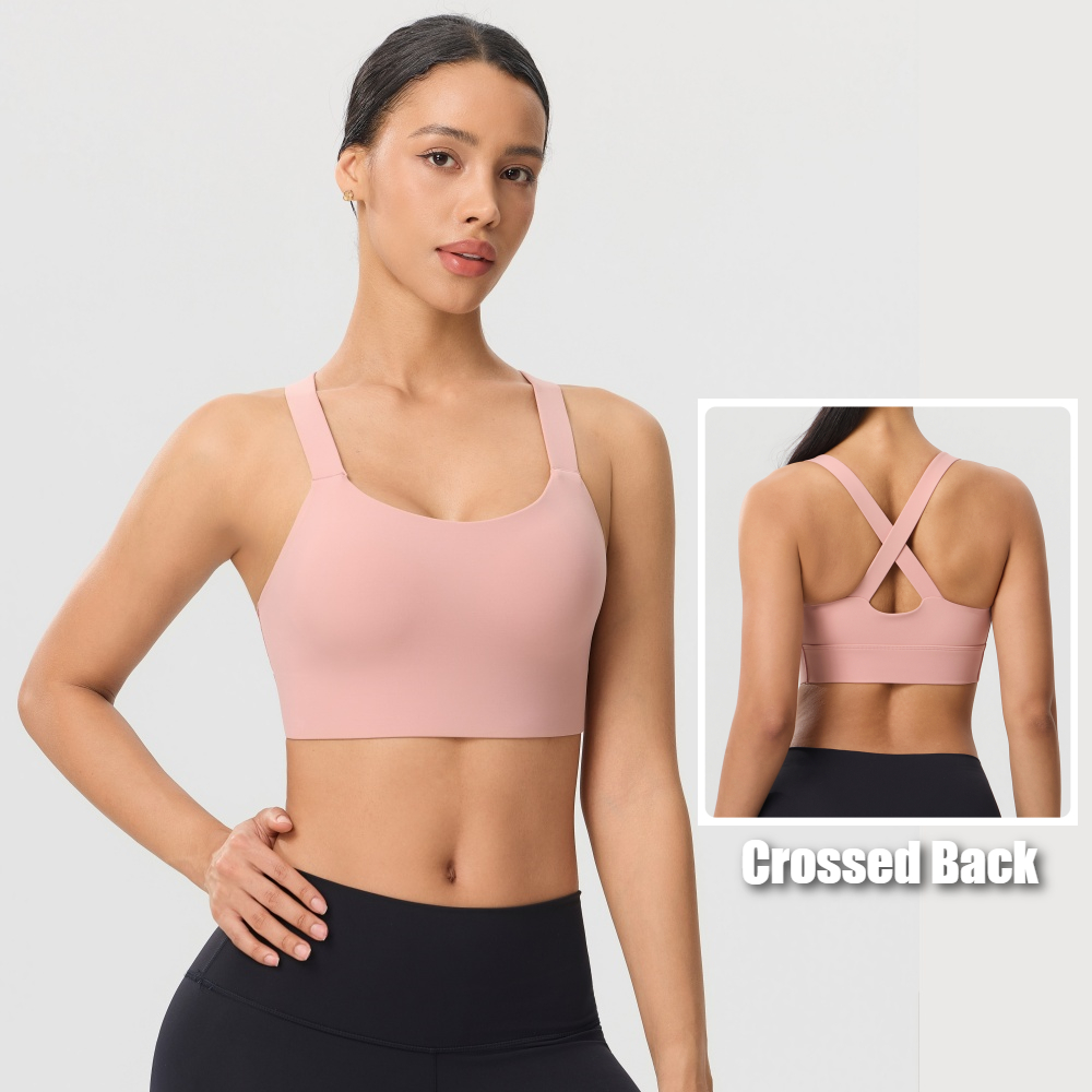 Solid Color Cross Back Sports  - Pilates Yoga One 评论和价格