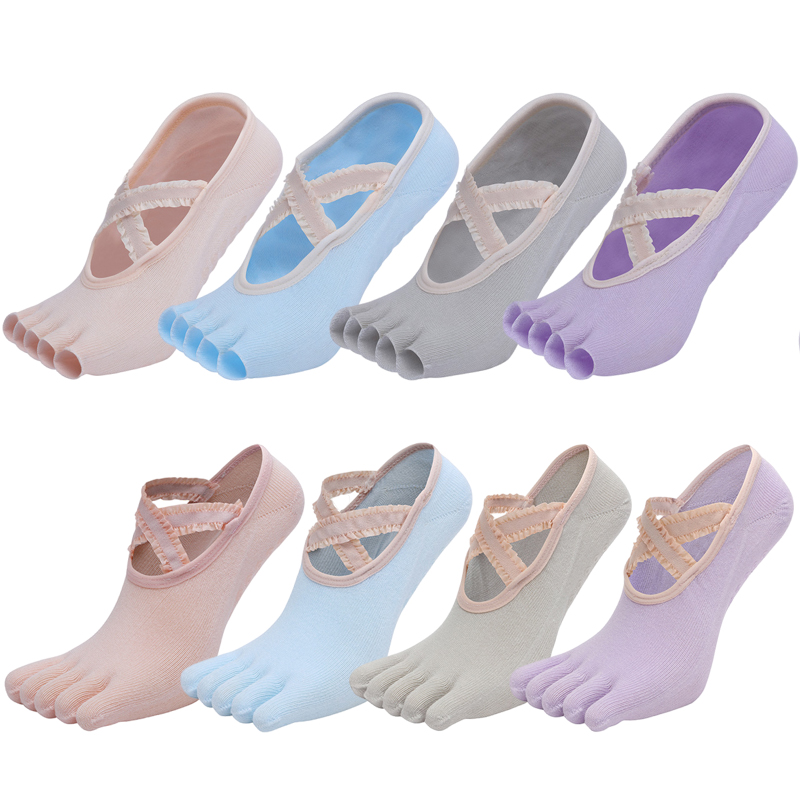Five Finger Yoga Socks Lace Cr - Pilate Yoga Workout 评论和价格